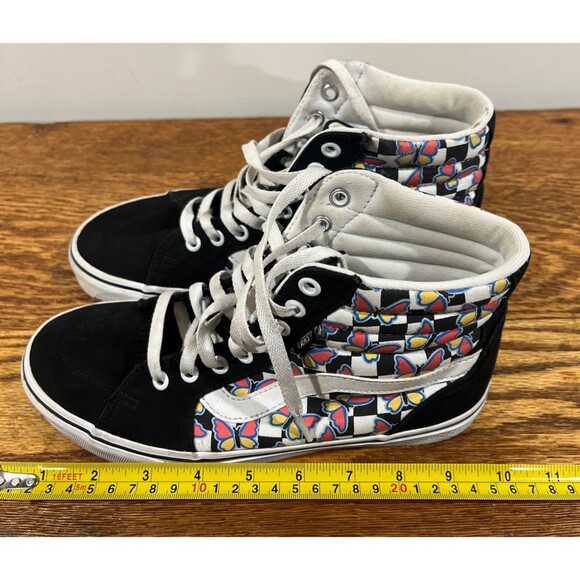 Vans Sk8-Hi Checkerboard Butterfly Women's Canvas Skate Lace Up Shoes Sz 8 - Picture 10 of 10